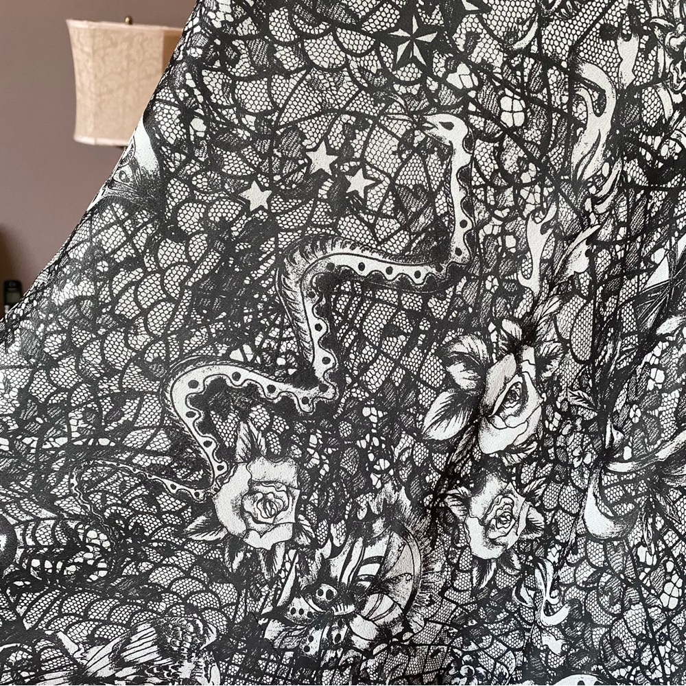 Vintage Alexander McQueen butterfly lace printed silk halter dress - Picture 8 of 12